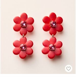 Kate Spade New York Red‎ Flower Crystal Dangle Earrings